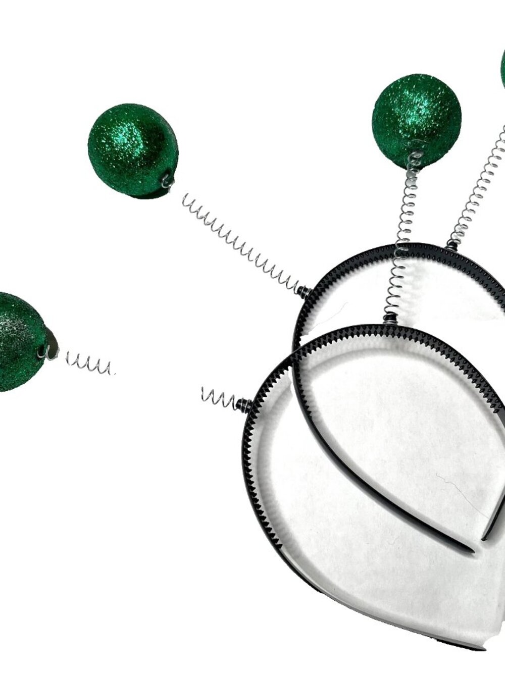 2 Alien Antenna Headbands with Green Glitter Adult Martian Halloween Costume OS